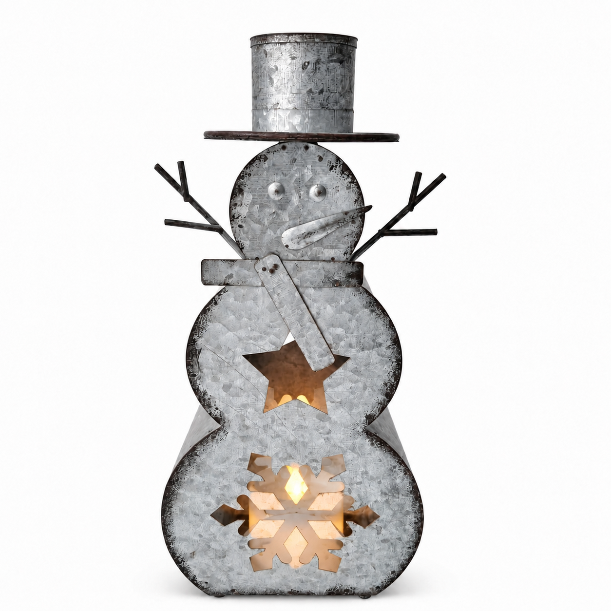 IN-XMAS0018-inton-metal-silver-snowman-candle lantern
