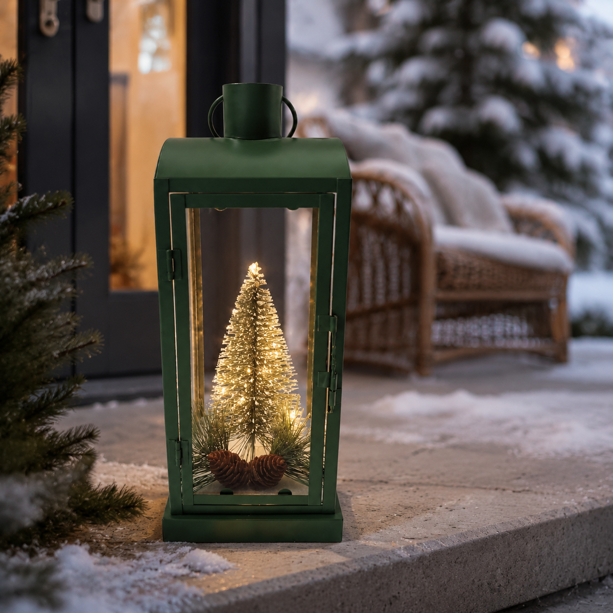 IN-XMAS0001-inton-green-christmas candle lantern