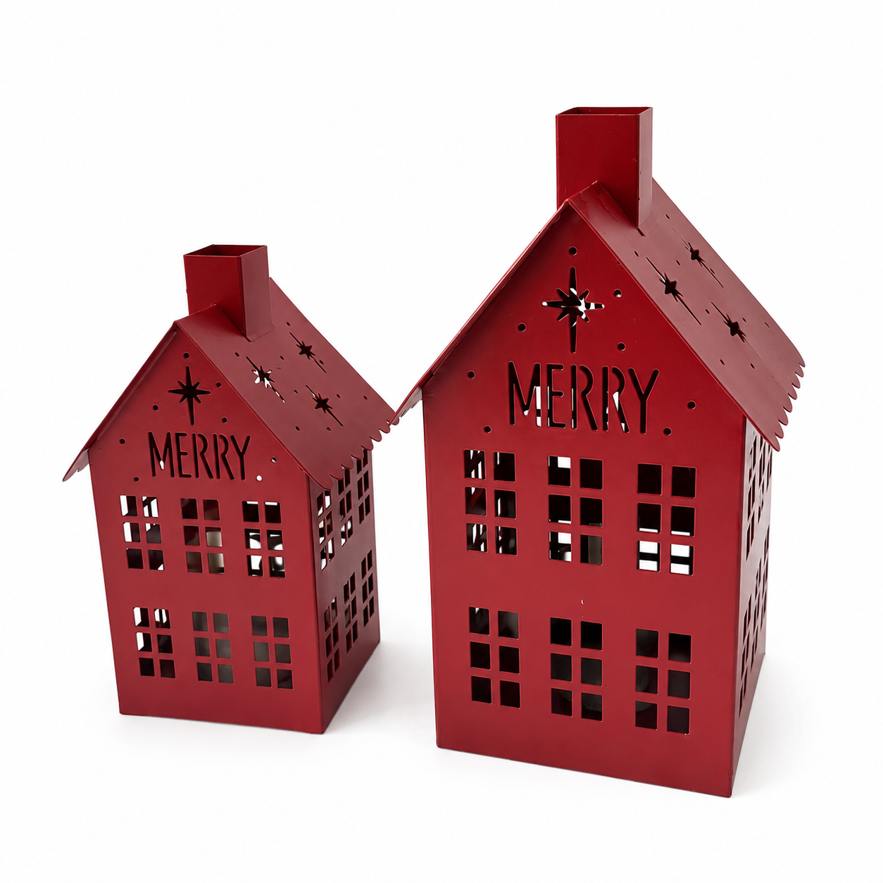 IN-XMAS0005 -inton-metal-RED christmas candle lantern