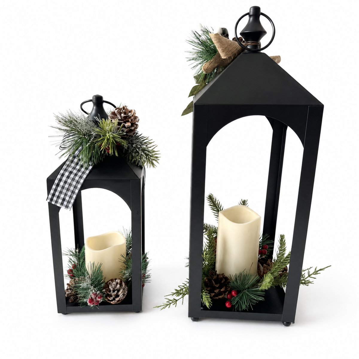 IN-XMAS0006-inton-metal-BLACK christmas candle lantern