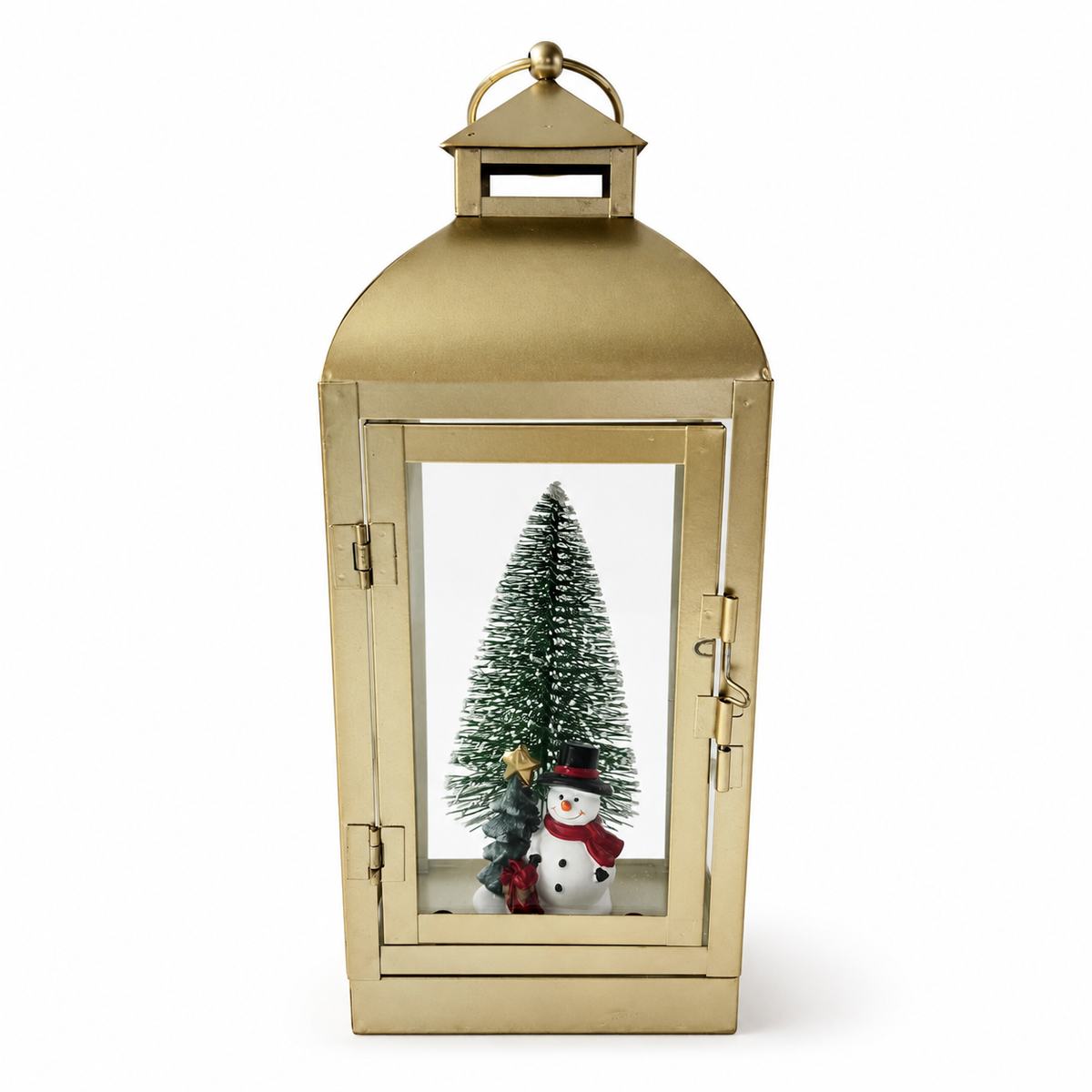 IN-XMAS0009 -inton-metal-GOLD-christmas candle lantern