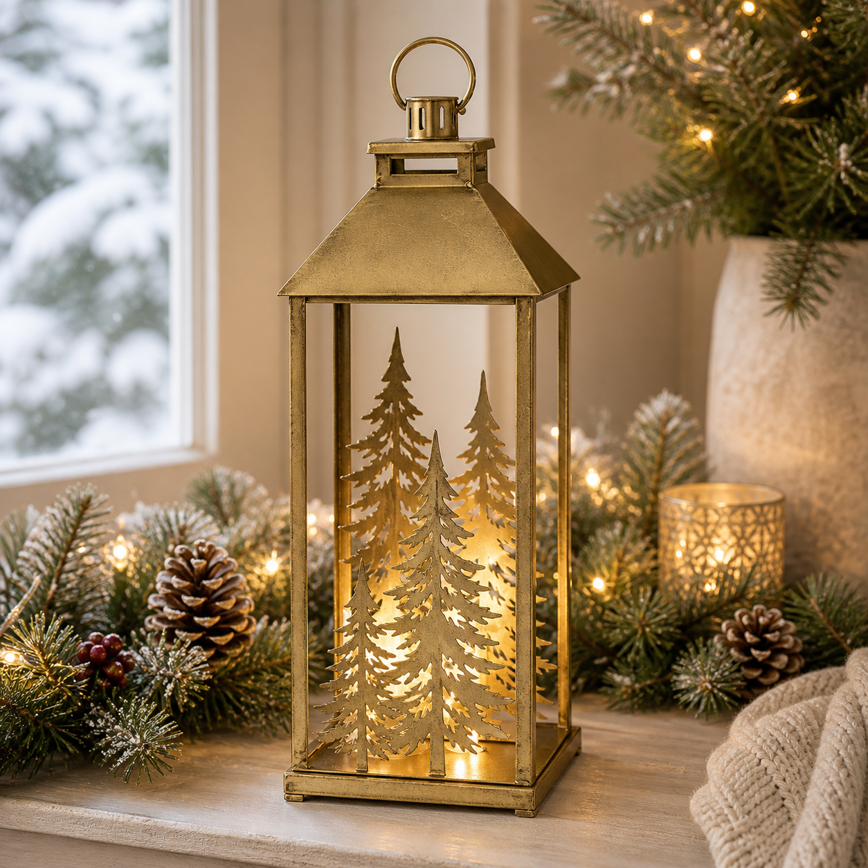 IN-XMAS0014-inton-metal-gold christmas  lantern idea