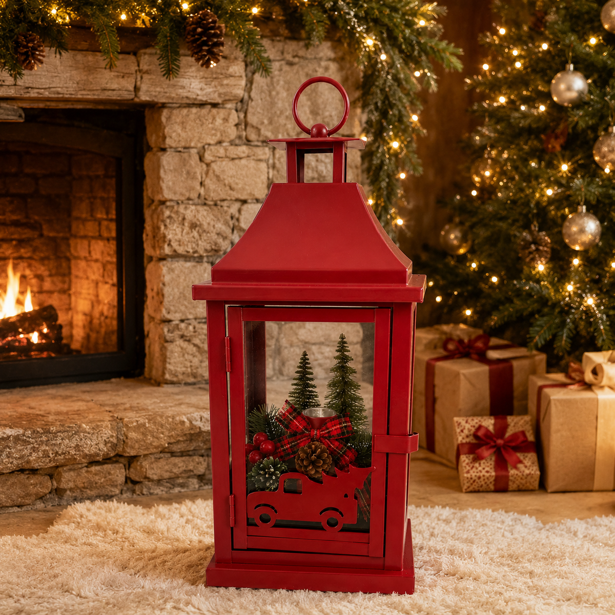 IN-XMAS0024-inton-metal-RED-christmas candle lantern