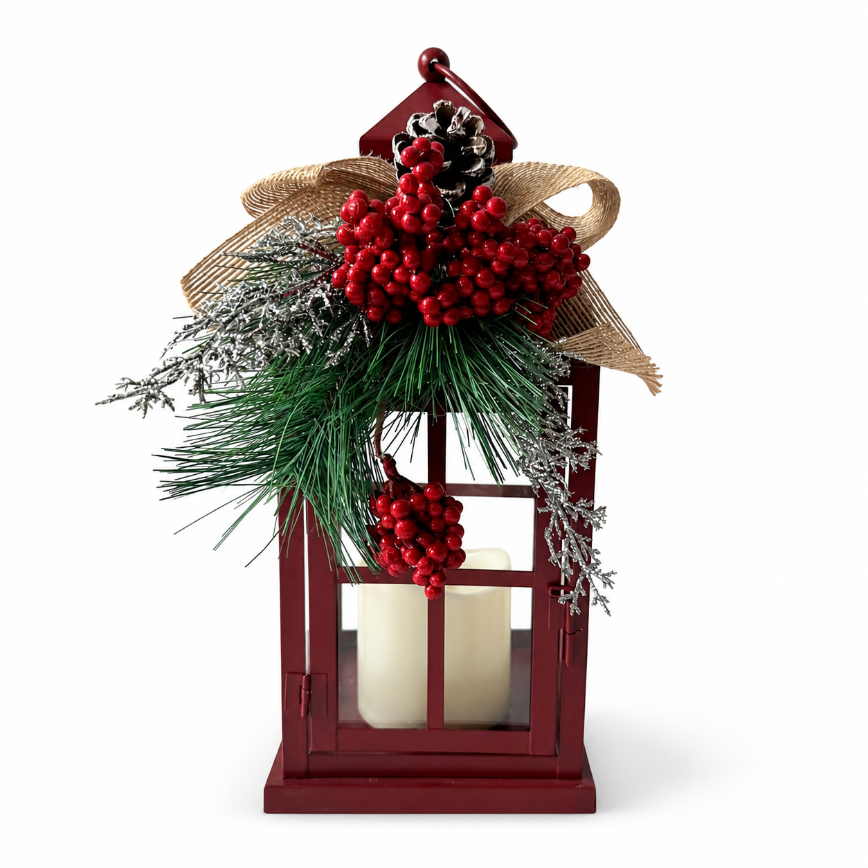 IN-XMAS0026-inton-metal-RED-christmas candle lantern